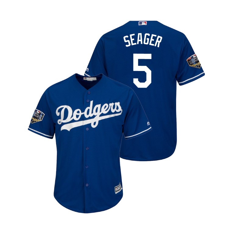 Los Angeles Dodgers Royal #5 Corey Seager Cool Base Jersey 2018 World Series Los Angeles Dodgers Royal #5 Corey Seager Cool Base Jersey 2018 World Series