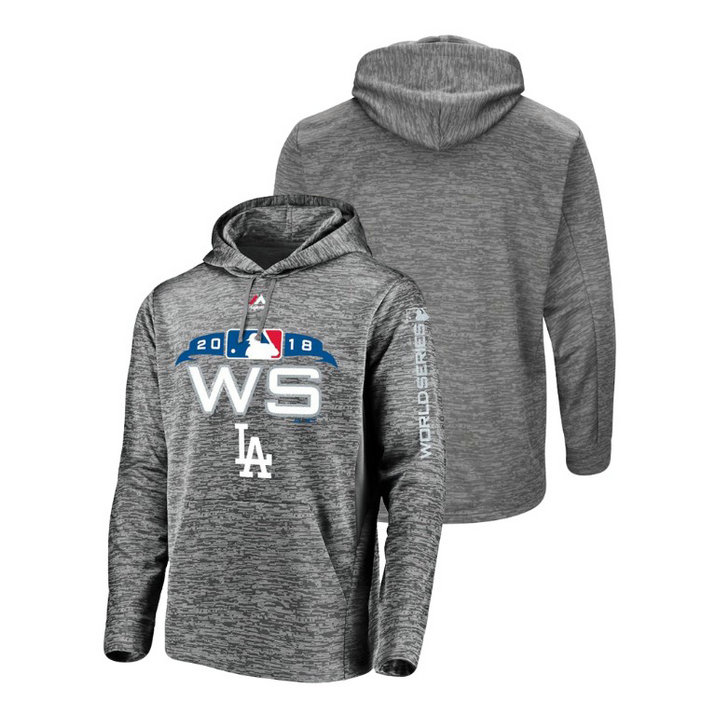 Los Angeles Dodgers Streak Fleece Gray Bound Authentic Collection Hoodie 2018 World Series