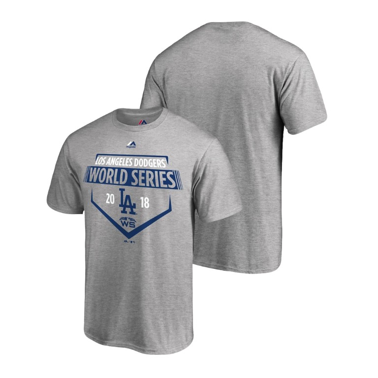 Los Angeles Dodgers Steamer Heather Gray Bound Majestic T-Shirt 2018 World Series Los Angeles Dodgers Steamer Heather Gray Bound Majestic T-Shirt 2018 World Series