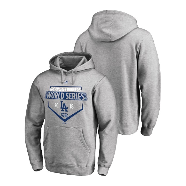Los Angeles Dodgers Streamer Heather Gray Bound Majestic Hoodie 2018 World Series