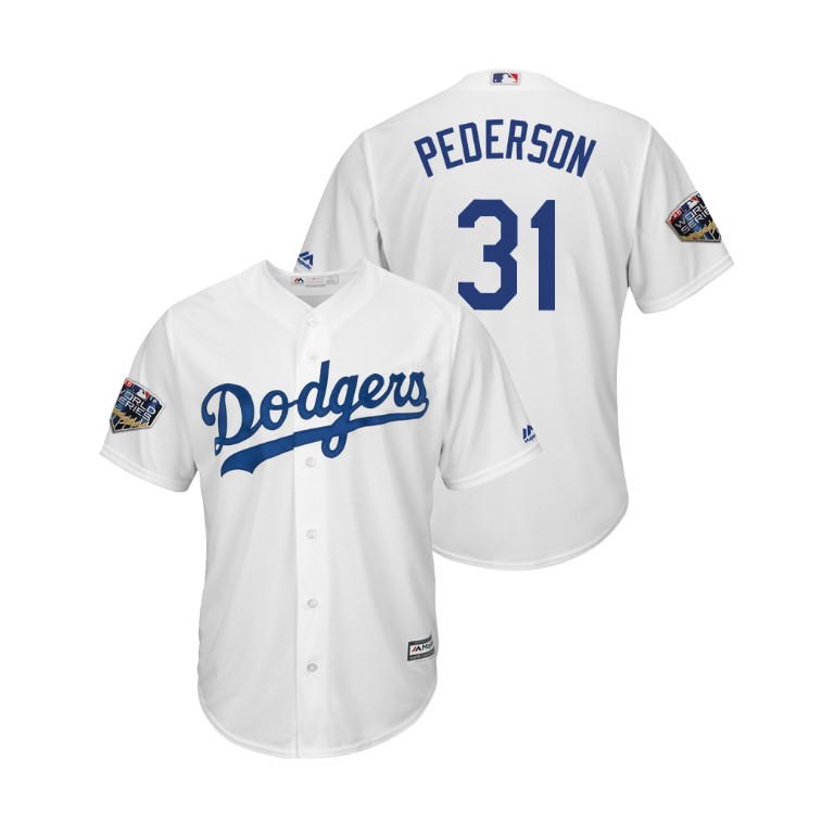 Los Angeles Dodgers White #31 Joc Pederson Cool Base Jersey 2018 World Series