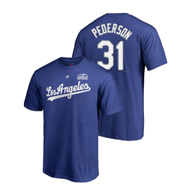 Los Angeles Dodgers Royal #31 Joc Pederson Majestic T-Shirt 2018 World Series