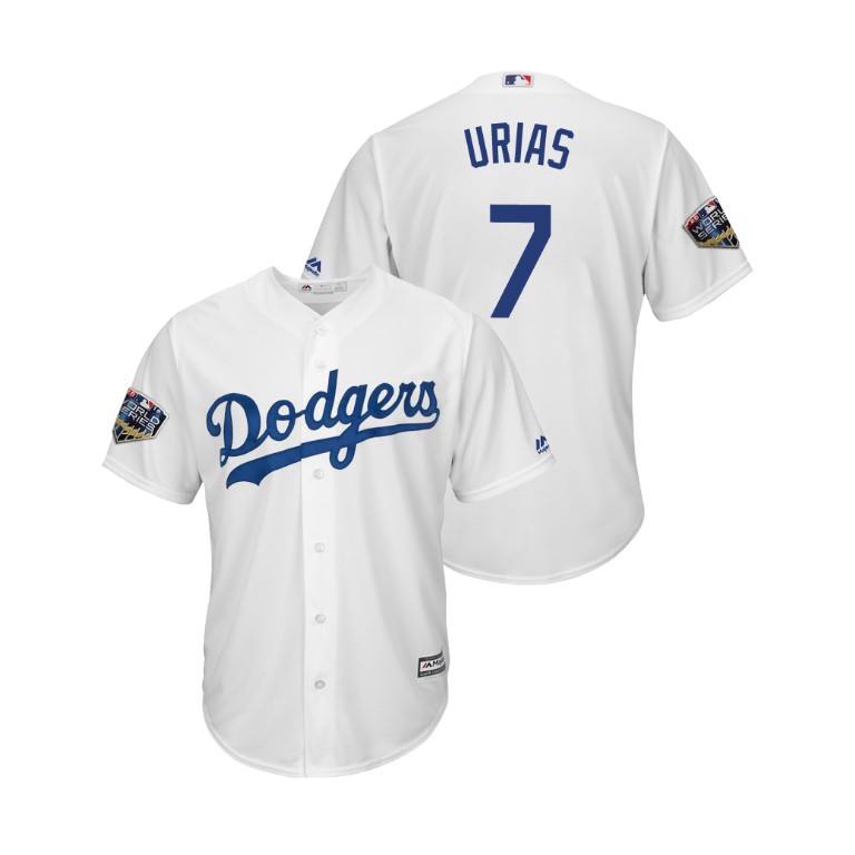 Los Angeles Dodgers White #7 Julio Urias Cool Base Jersey 2018 World Series Los Angeles Dodgers White #7 Julio Urias Cool Base Jersey 2018 World Series