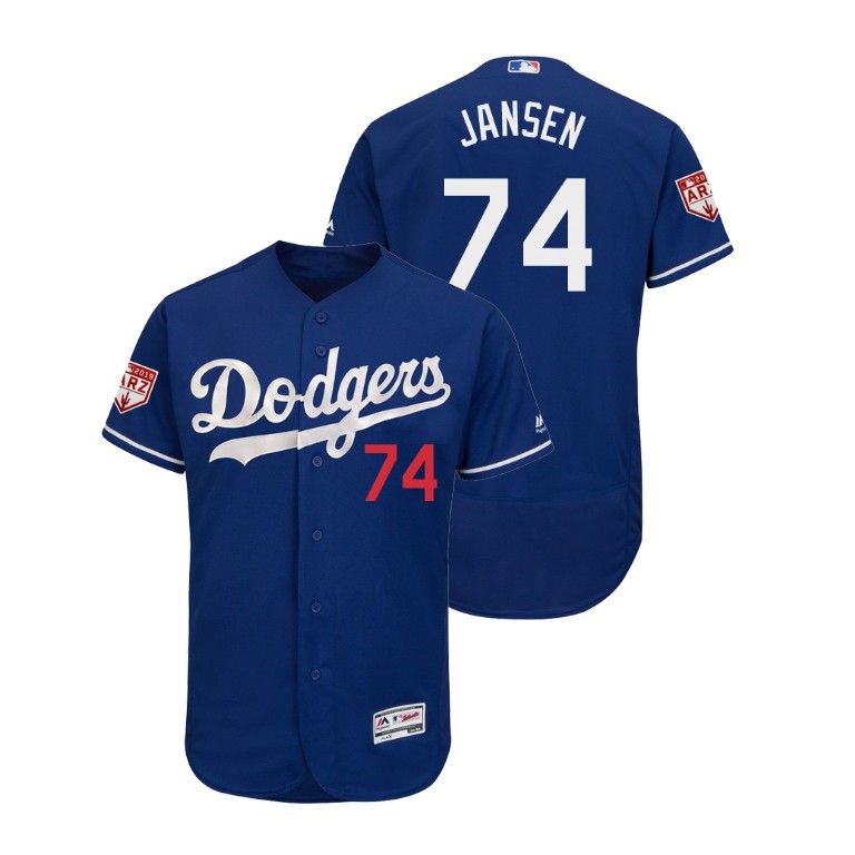 Los Angeles Dodgers Royal #74 Kenley Jansen Flex Base Jersey 2019 Spring Training