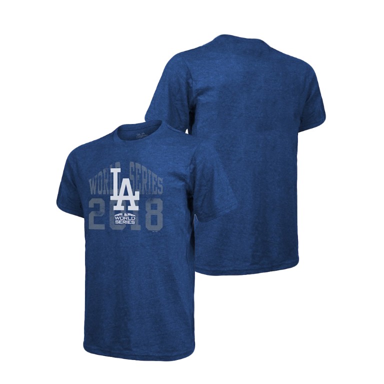 Los Angeles Dodgers Good Sport Royal Bound Majestic Threads T-Shirt 2018 World Series Los Angeles Dodgers Good Sport Royal Bound Majestic Threads T-Shirt 2018 World Series