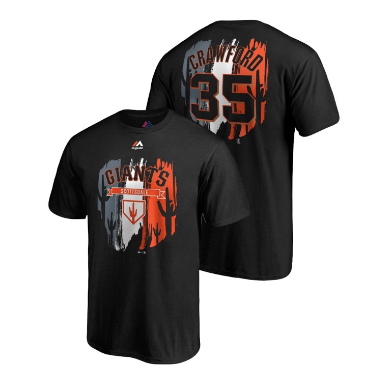 San Francisco Giants Black #35 Brandon Crawford Majestic T-Shirt 2019 Spring Training San Francisco Giants Black #35 Brandon Crawford Majestic T-Shirt 2019 Spring Training