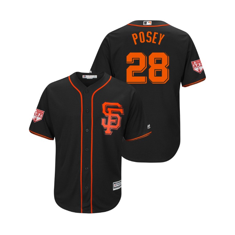 San Francisco Giants Black #28 Buster Posey Cool Base Jersey 2019 Spring Training San Francisco Giants Black #28 Buster Posey Cool Base Jersey 2019 Spring Training