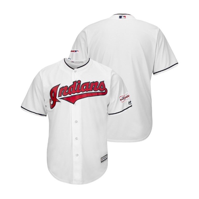 Cleveland Indians White 2019 All-Star Game Patch Cool Base Jersey Cleveland Indians White 2019 All-Star Game Patch Cool Base Jersey
