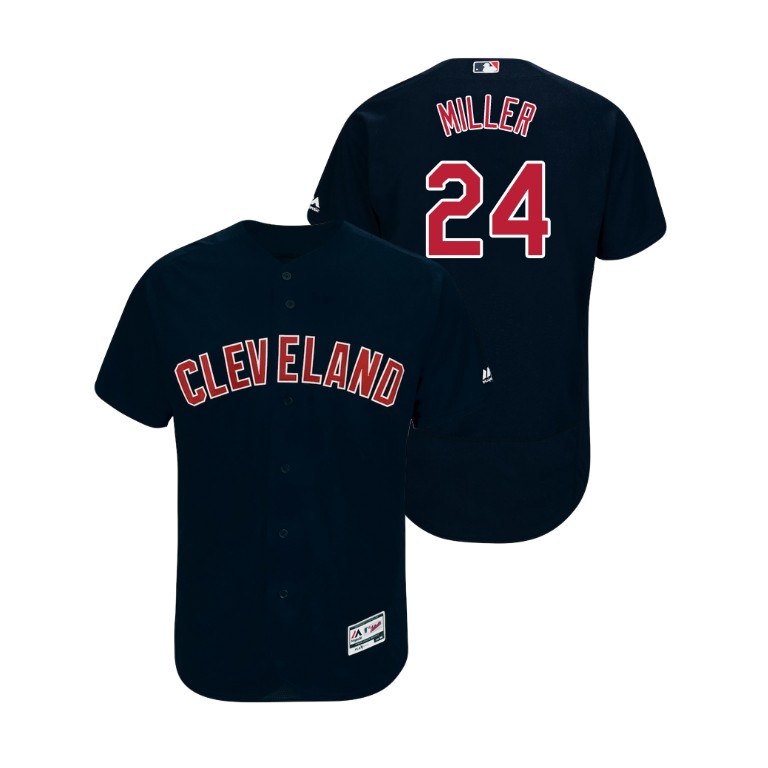 Cleveland Indians Navy #24 2019 Flex Base Andrew Miller Alternate Jersey