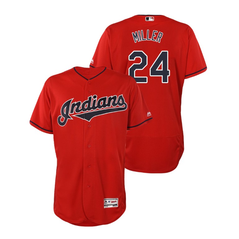 Cleveland Indians Scarlet #24 2019 Flex Base Andrew Miller Alternate Jersey