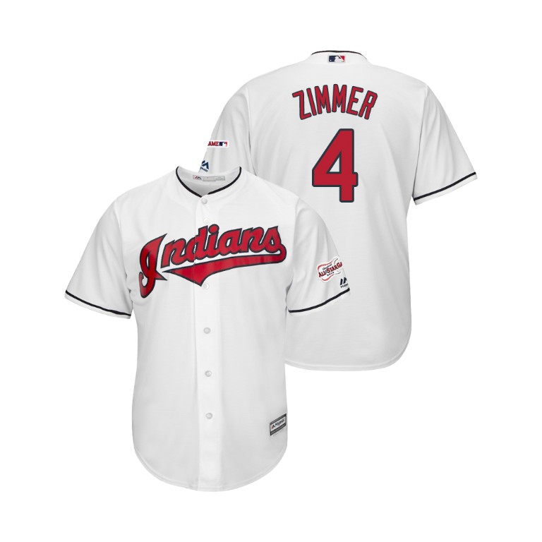 Cleveland Indians 2019 All-Star Game Patch White #4 Bradley Zimmer Cool Base Jersey Cleveland Indians 2019 All-Star Game Patch White #4 Bradley Zimmer Cool Base Jersey