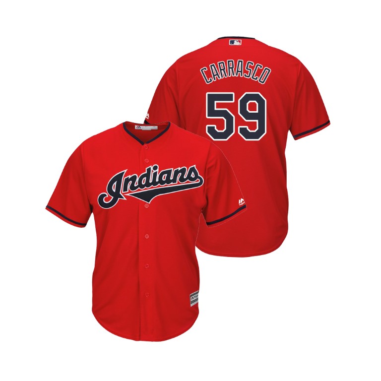Cleveland Indians Scarlet #59 2019 Cool Base Carlos Carrasco Alternate Jersey Cleveland Indians Scarlet #59 2019 Cool Base Carlos Carrasco Alternate Jersey