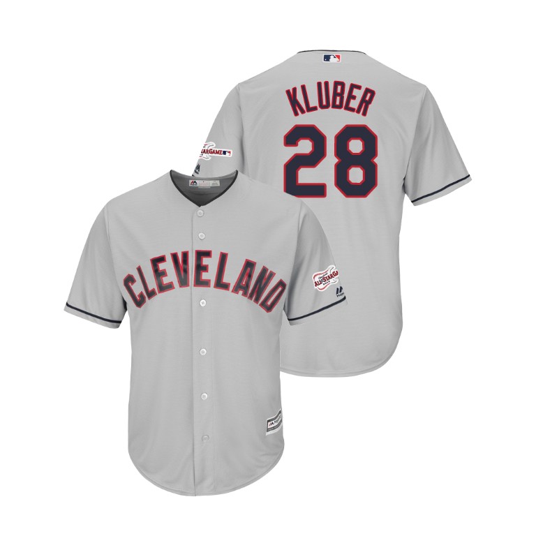 Cleveland Indians 2019 All-Star Game Patch Gray #28 Corey Kluber Cool Base Jersey Cleveland Indians 2019 All-Star Game Patch Gray #28 Corey Kluber Cool Base Jersey