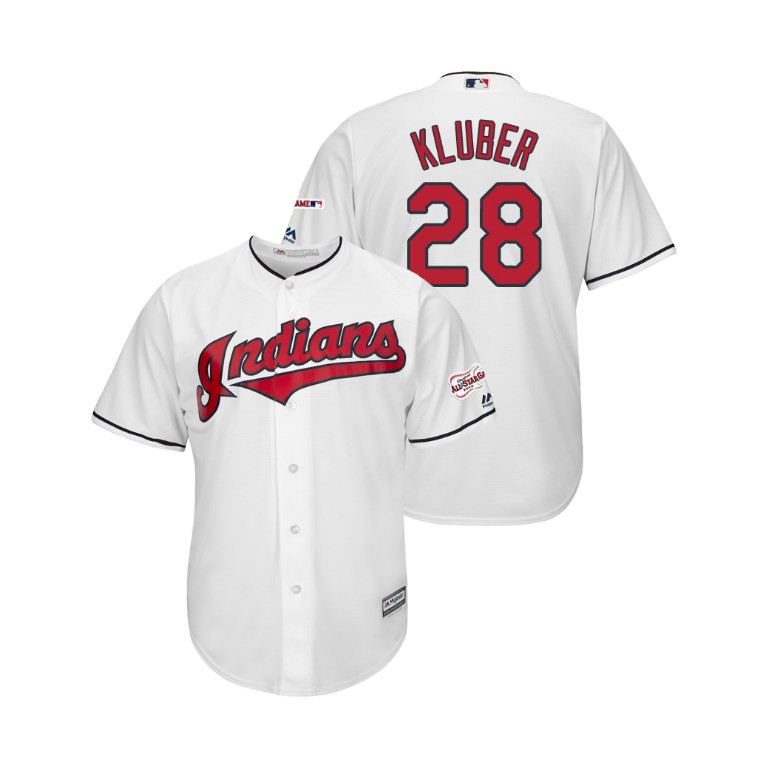 Cleveland Indians 2019 All-Star Game Patch White #28 Corey Kluber Cool Base Jersey Cleveland Indians 2019 All-Star Game Patch White #28 Corey Kluber Cool Base Jersey