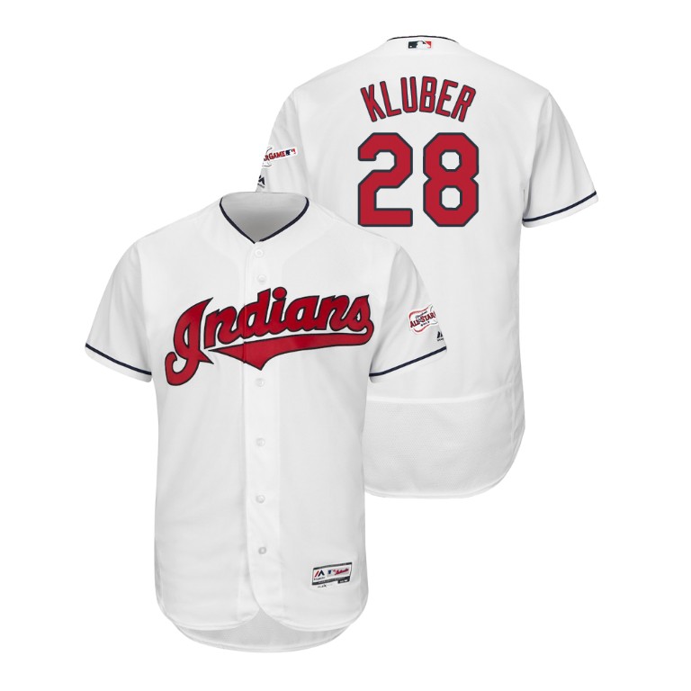Cleveland Indians 2019 All-Star Game Patch White #28 Corey Kluber Flex Base Jersey
