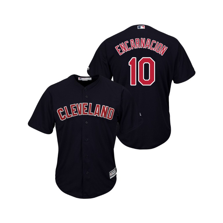 Cleveland Indians Navy #10 2019 Cool Base Edwin Encarnacion Alternate Jersey