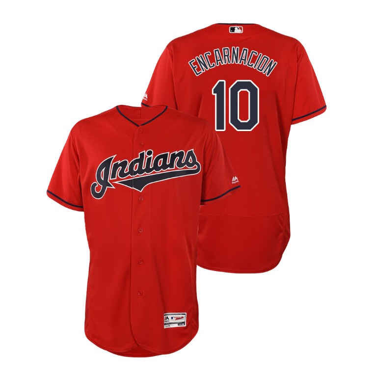 Cleveland Indians Scarlet #10 2019 Flex Base Edwin Encarnacion Alternate Jersey