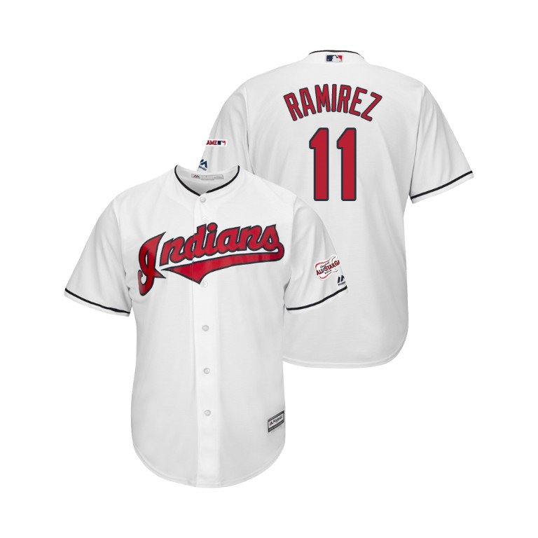 Cleveland Indians 2019 All-Star Game Patch White #11 Jose Ramirez Cool Base Jersey
