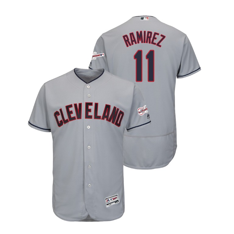 Cleveland Indians 2019 All-Star Game Patch Gray #11 Jose Ramirez Flex Base Jersey