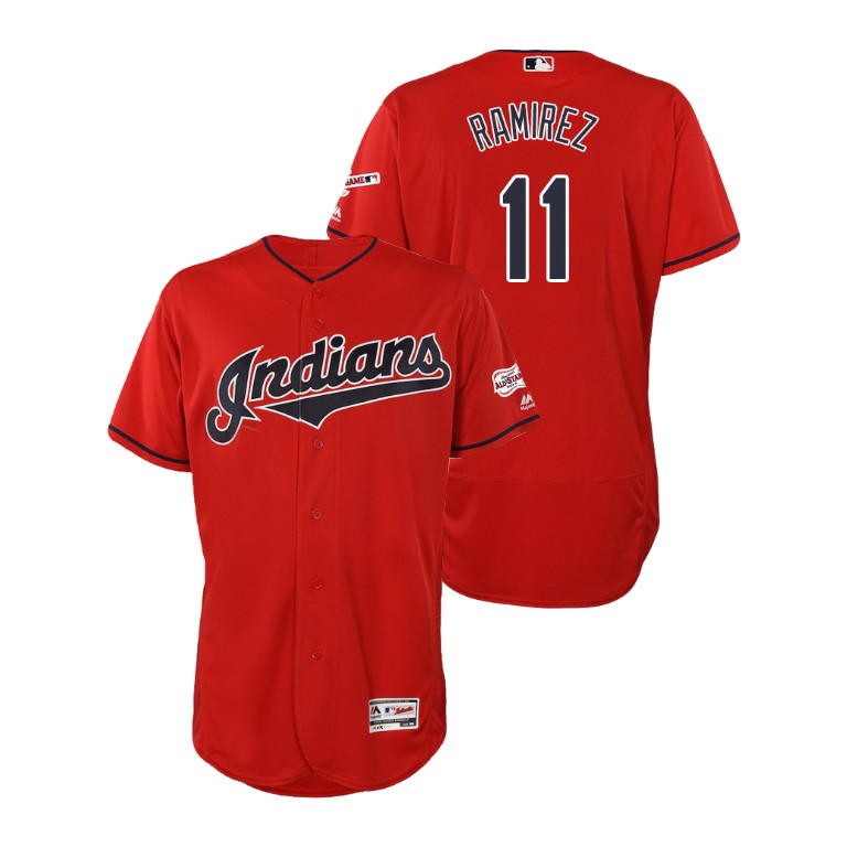 Cleveland Indians 2019 All-Star Game Patch Scarlet #11 Jose Ramirez Flex Base Jersey