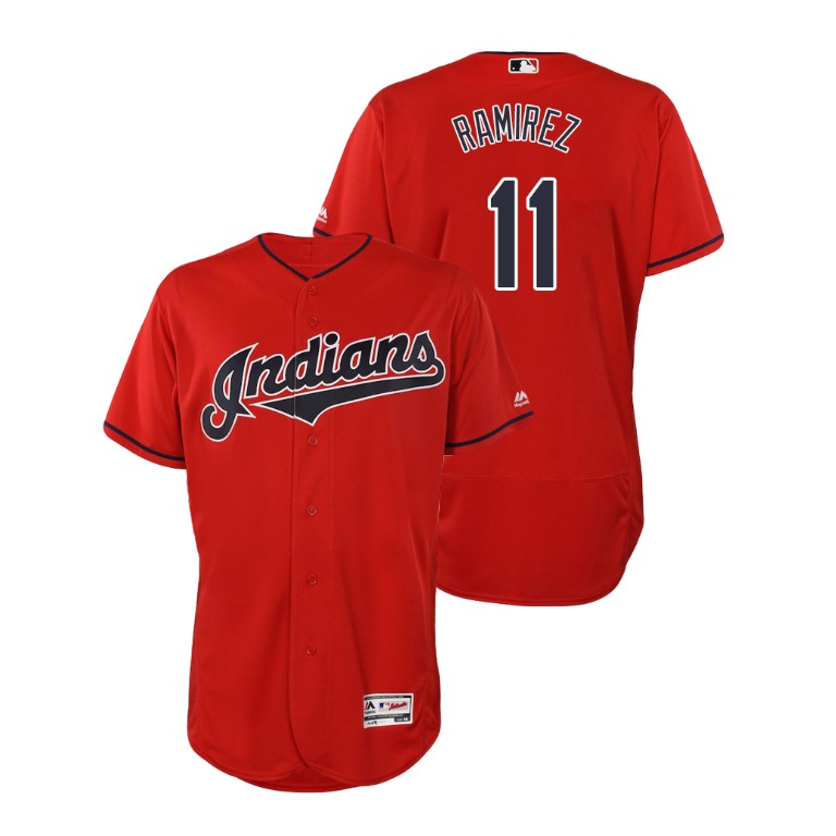 Cleveland Indians Scarlet #11 2019 Flex Base Jose Ramirez Alternate Jersey
