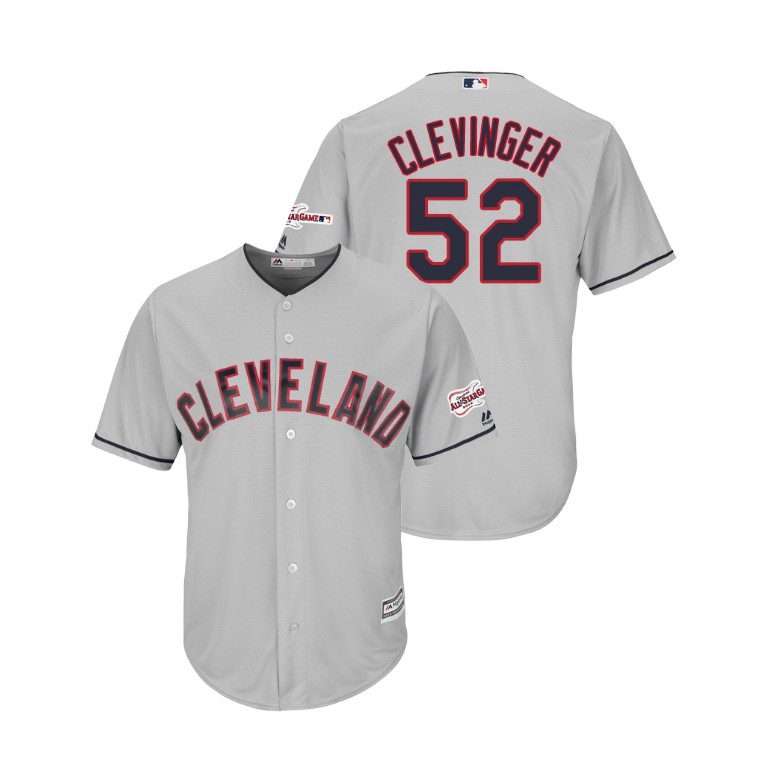 Cleveland Indians 2019 All-Star Game Patch Gray #52 Mike Clevinger Cool Base Jersey
