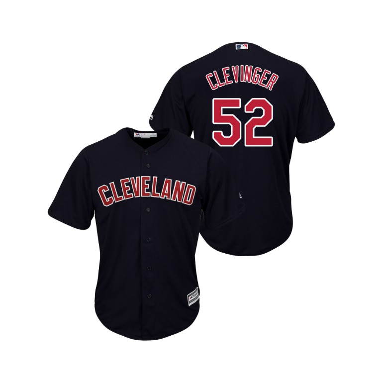 Cleveland Indians Navy #52 2019 Cool Base Mike Clevinger Alternate Jersey
