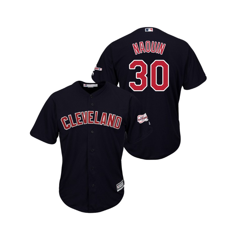 Cleveland Indians 2019 All-Star Game Patch Navy #30 Tyler Naquin Cool Base Jersey