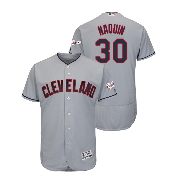 Cleveland Indians 2019 All-Star Game Patch Gray #30 Tyler Naquin Flex Base Jersey