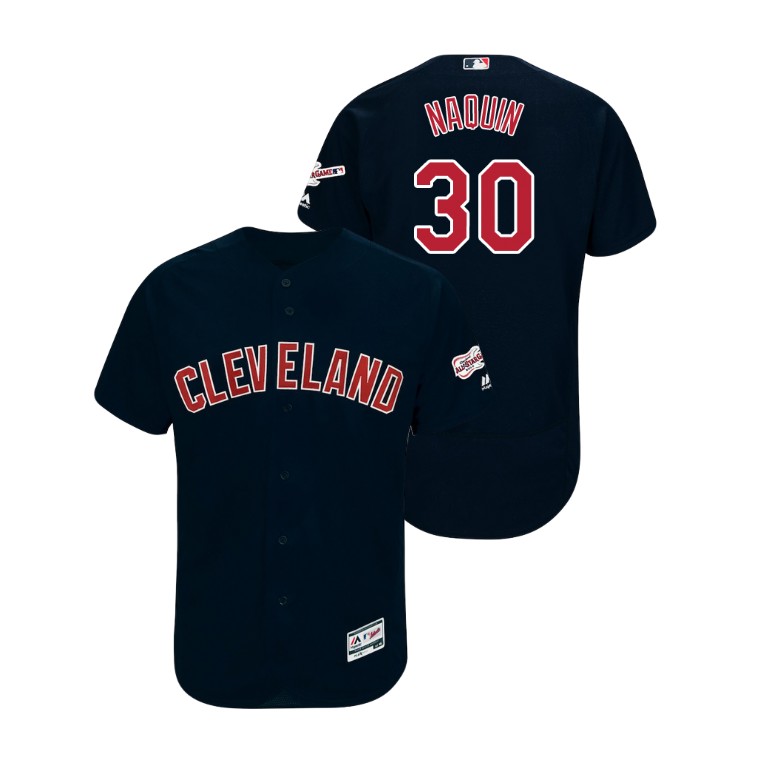 Cleveland Indians 2019 All-Star Game Patch Navy #30 Tyler Naquin Flex Base Jersey