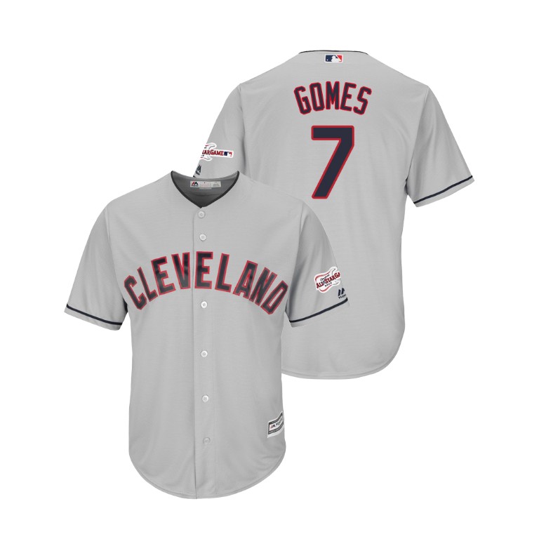 Cleveland Indians 2019 All-Star Game Patch Gray #7 Yan Gomes Cool Base Jersey Cleveland Indians 2019 All-Star Game Patch Gray #7 Yan Gomes Cool Base Jersey