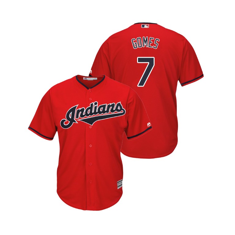 Cleveland Indians Scarlet #7 2019 Cool Base Yan Gomes Alternate Jersey Cleveland Indians Scarlet #7 2019 Cool Base Yan Gomes Alternate Jersey