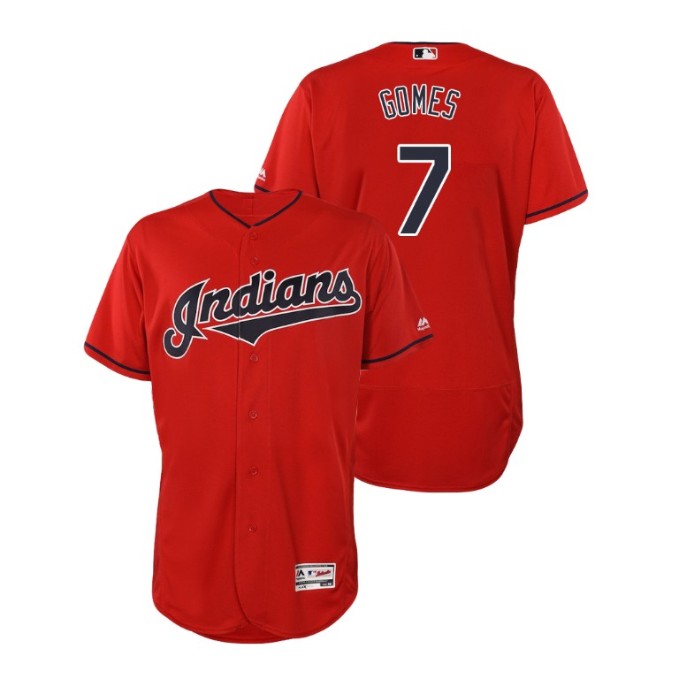 Cleveland Indians Scarlet #7 2019 Flex Base Yan Gomes Alternate Jersey