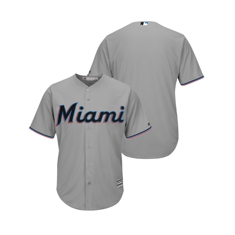 Miami Marlins Gray 2019 Cool Base Official Jersey Miami Marlins Gray 2019 Cool Base Official Jersey