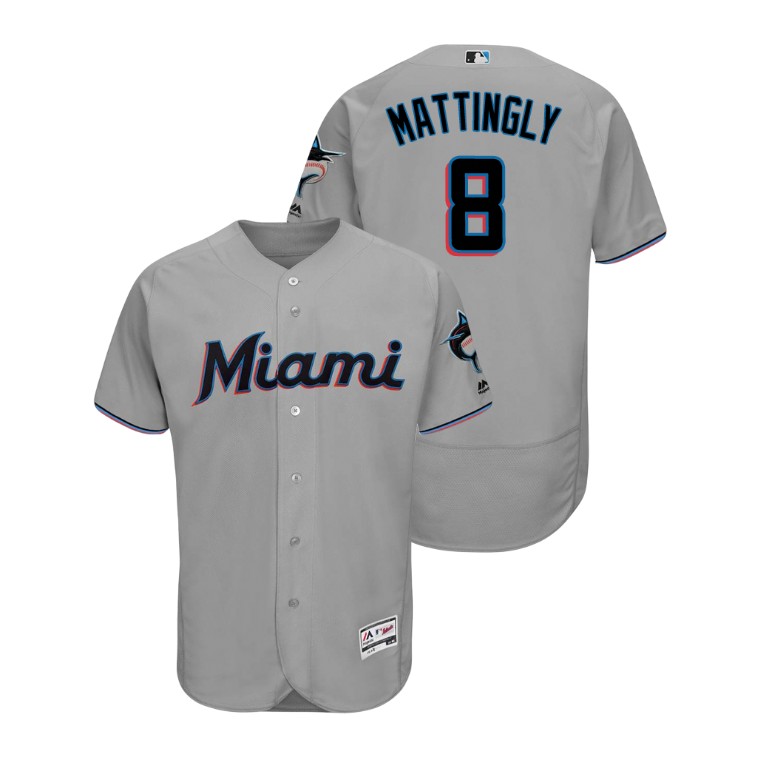 Miami Marlins Gray #8 2019 Flex Base Don Mattingly Road Jersey Miami Marlins Gray #8 2019 Flex Base Don Mattingly Road Jersey