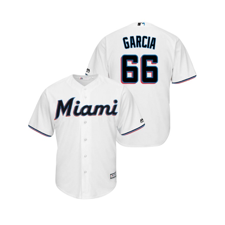 Miami Marlins White #66 2019 Cool Base Jarlin Garcia Home Jersey