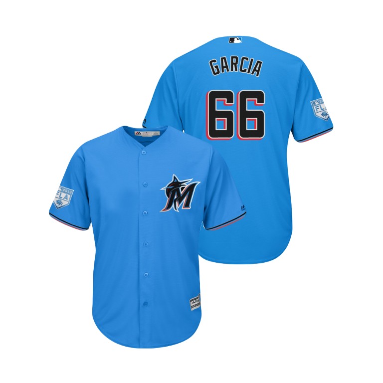 Miami Marlins Blue #66 Jarlin Garcia Cool Base Jersey 2019 Spring Training