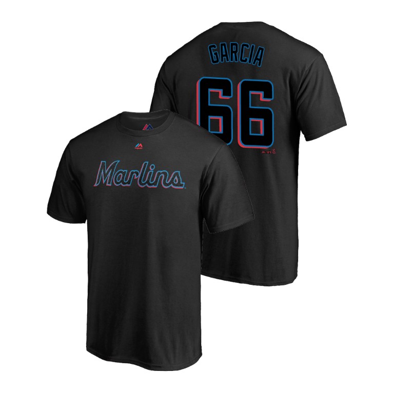 Miami Marlins #66 Black Jarlin Garcia Name & Number 2019 Official T-Shirt