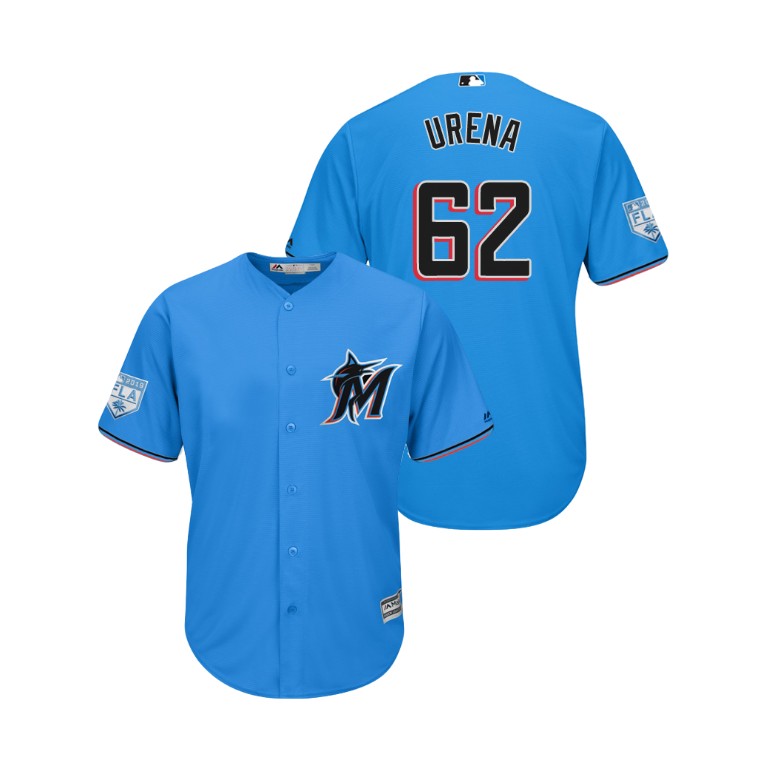 Miami Marlins Blue #62 Jose Urena Cool Base Jersey 2019 Spring Training