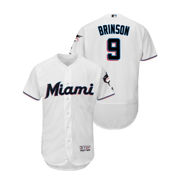 Miami Marlins White #9 2019 Flex Base Lewis Brinson Home Jersey Miami Marlins White #9 2019 Flex Base Lewis Brinson Home Jersey