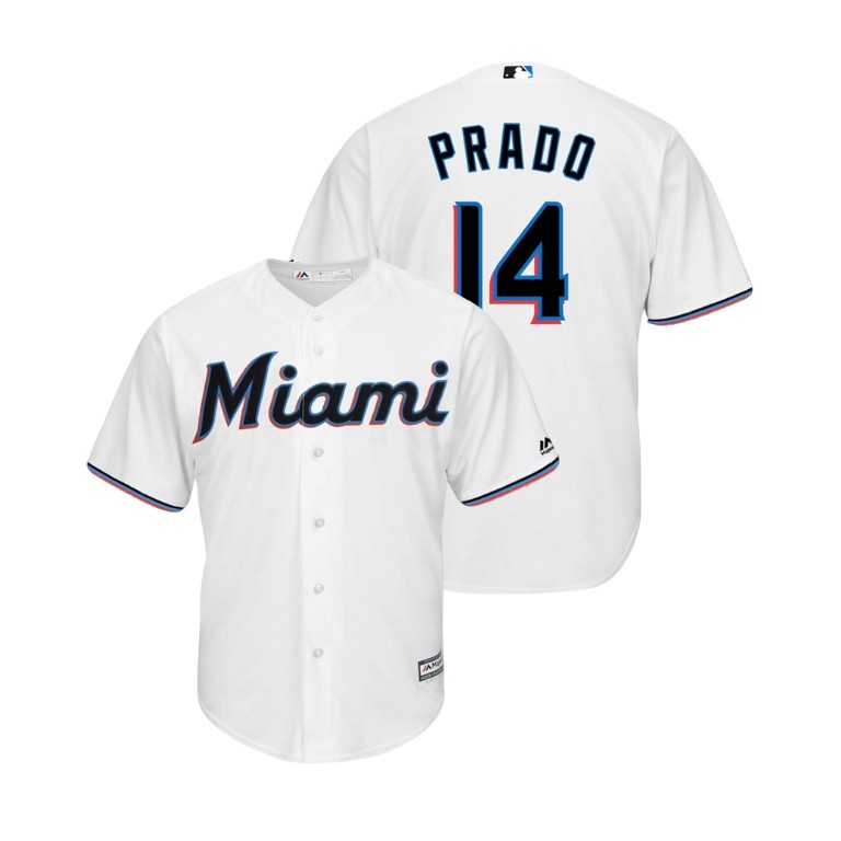 Miami Marlins White #14 2019 Cool Base Martin Prado Home Jersey
