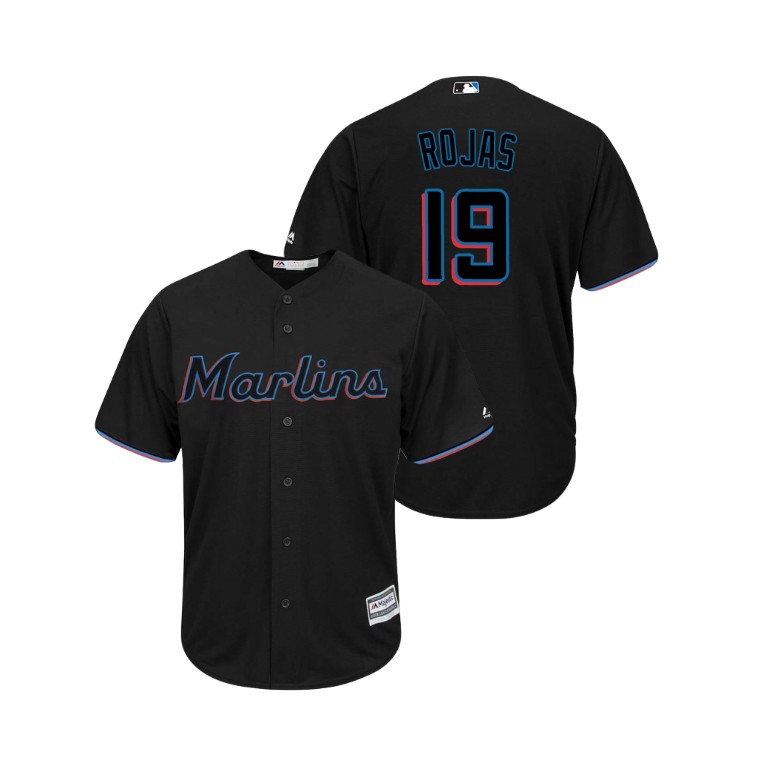 Miami Marlins Black #19 2019 Cool Base Miguel Rojas Alternate Jersey