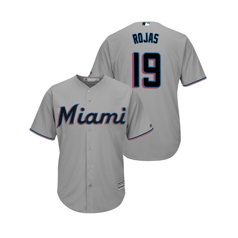 Miami Marlins Gray #19 2019 Cool Base Miguel Rojas Official Jersey