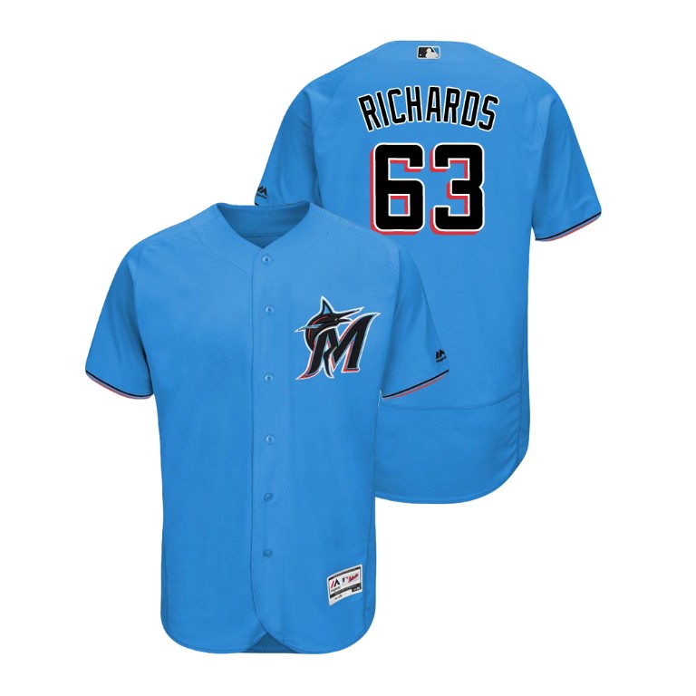 Miami Marlins Blue #63 2019 Flex Base Trevor Richards Alternate Jersey Miami Marlins Blue #63 2019 Flex Base Trevor Richards Alternate Jersey