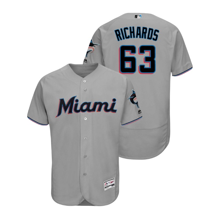 Miami Marlins Gray #63 2019 Flex Base Trevor Richards Road Jersey Miami Marlins Gray #63 2019 Flex Base Trevor Richards Road Jersey