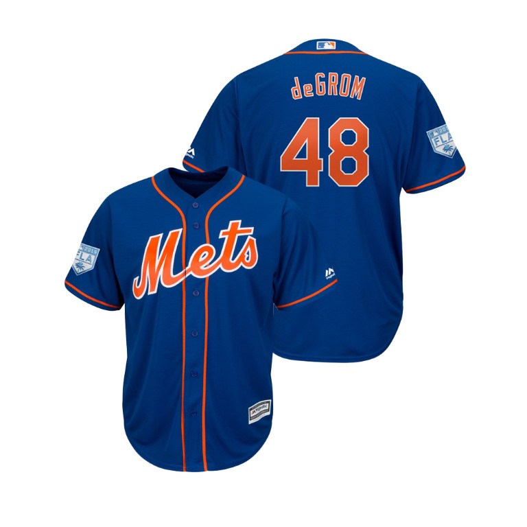 New York Mets Royal #48 Jacob deGrom Cool Base Jersey 2019 Spring Training New York Mets Royal #48 Jacob deGrom Cool Base Jersey 2019 Spring Training