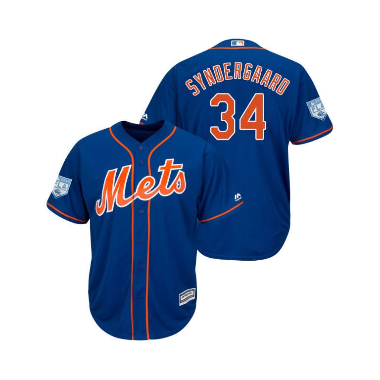 New York Mets Royal #34 Noah Syndergaard Cool Base Jersey 2019 Spring Training