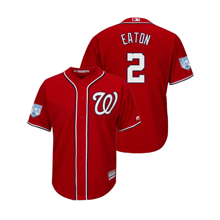 Washington Nationals Scarlet #2 Adam Eaton Cool Base Jersey 2019 Spring Training