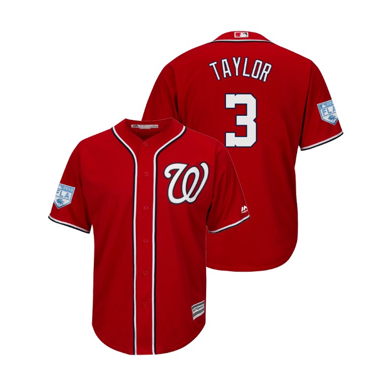 Washington Nationals Scarlet #3 Michael A. Taylor Cool Base Jersey 2019 Spring Training Washington Nationals Scarlet #3 Michael A. Taylor Cool Base Jersey 2019 Spring Training
