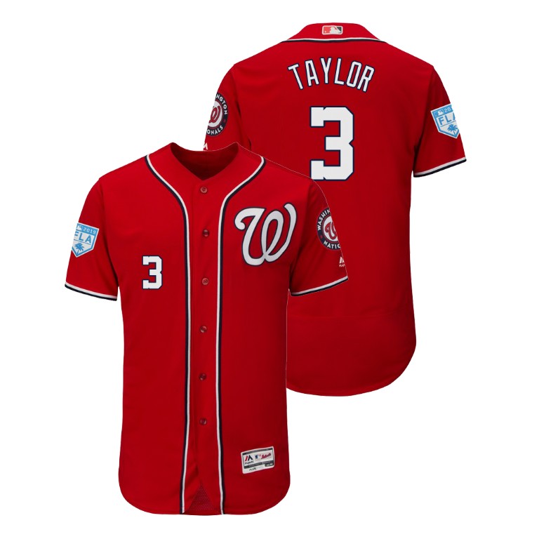 Washington Nationals Scarlet #3 Michael A. Taylor Flex Base Jersey 2019 Spring Training Washington Nationals Scarlet #3 Michael A. Taylor Flex Base Jersey 2019 Spring Training